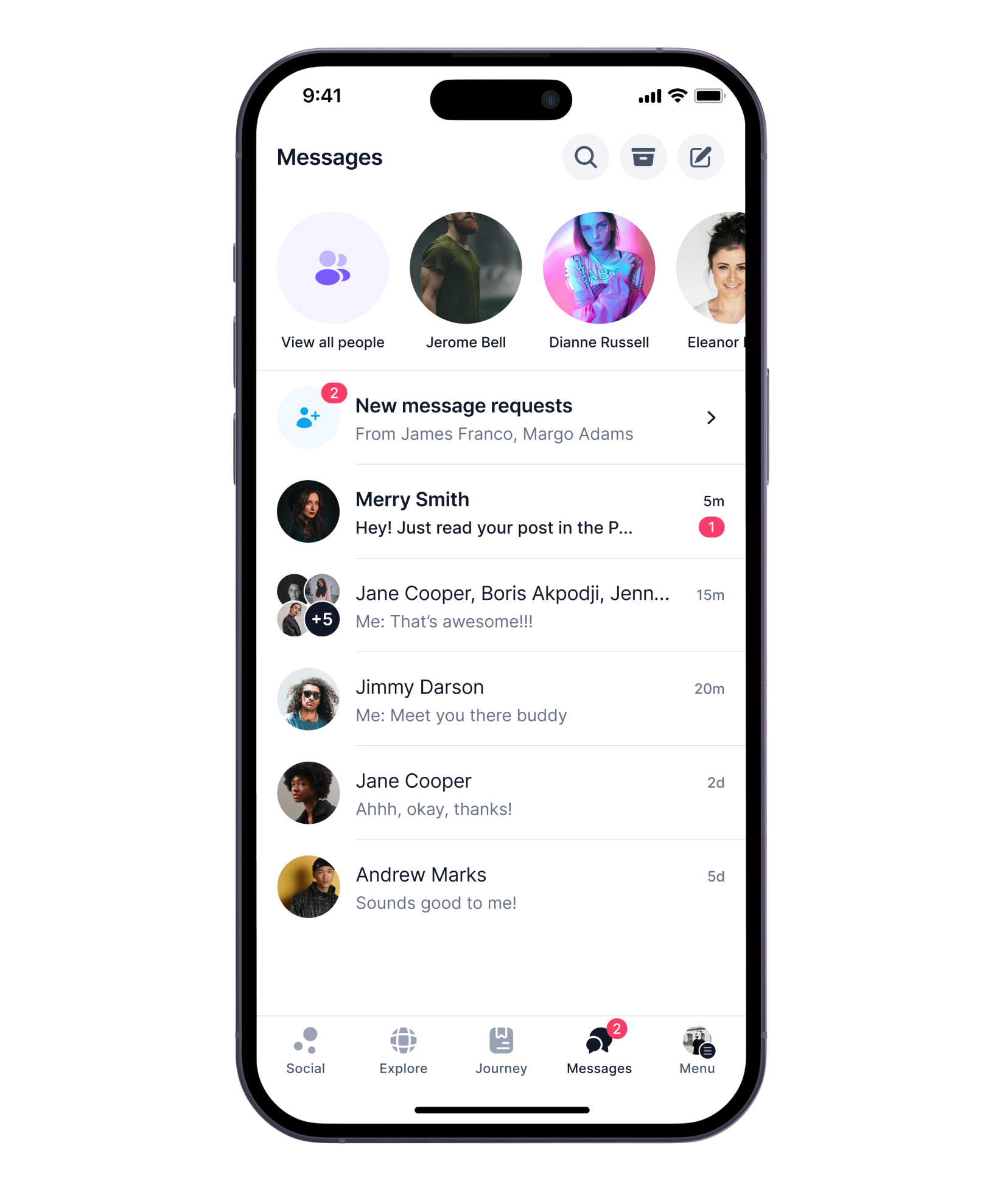 Messages feature screenshot from Citizen Remote mobile app
