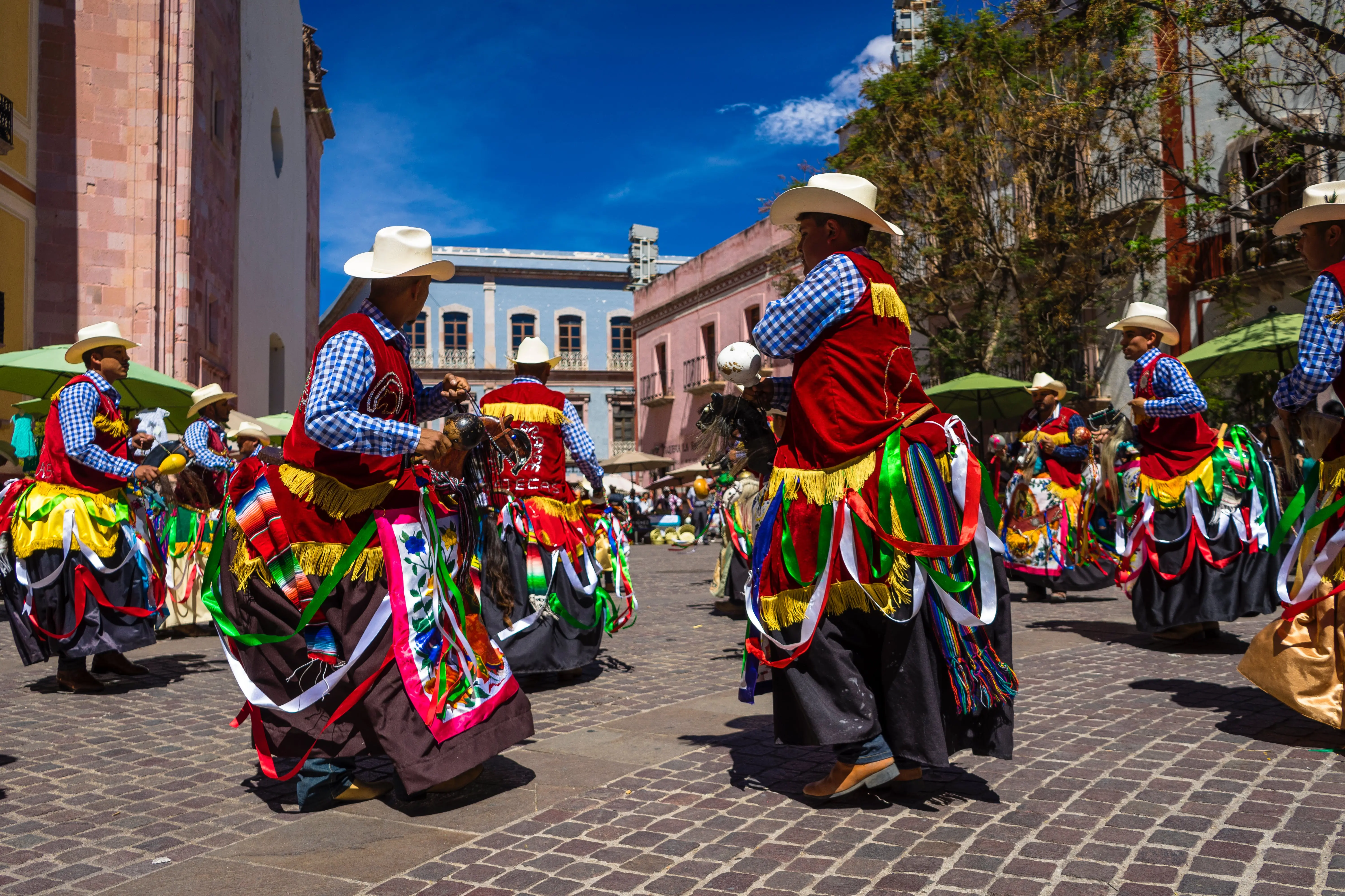 Spanish male dancers dressed up