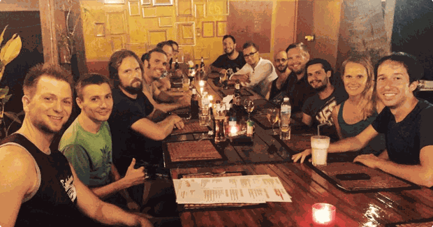 people eating at a table