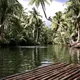 wood dock on river