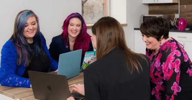 ladies chatting at a table