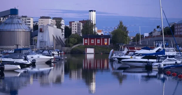 Finnish port with boats