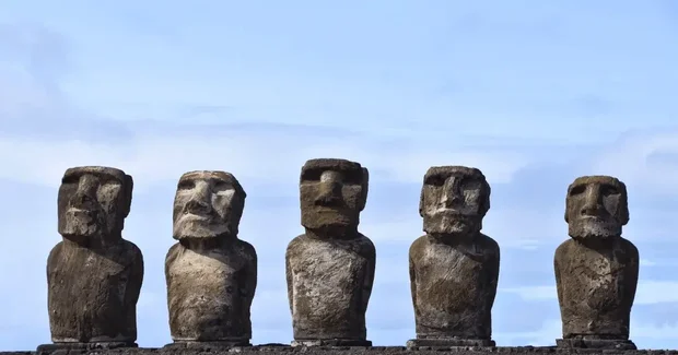 old stone heads