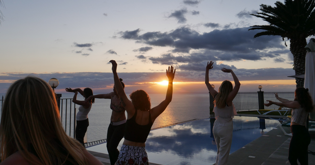 yoga at sunset
