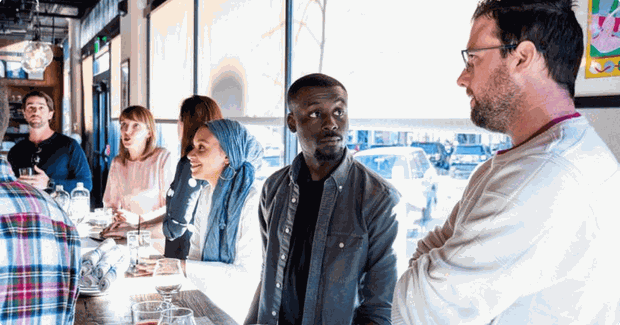 people talking at tulsa