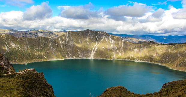 huge lake with blue sky
