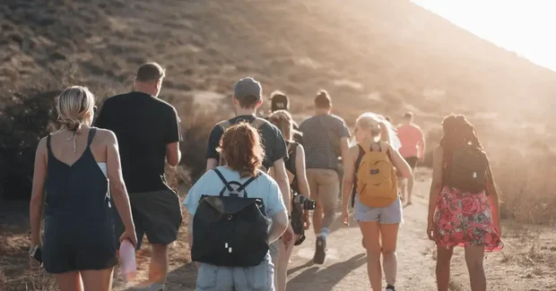 group of people hiking