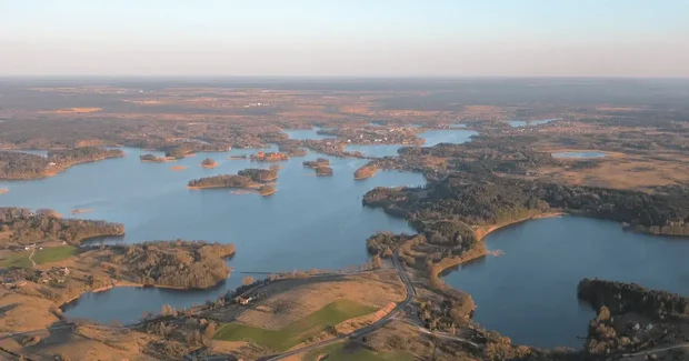 Lithuania lakes ariel view