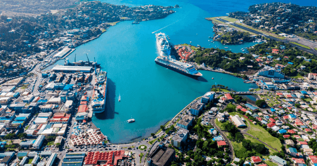 cruise ships in the port