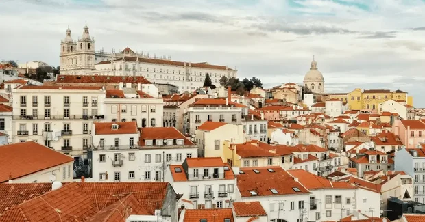 red roofs in a city in europe