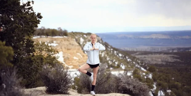 girl practicing yoga